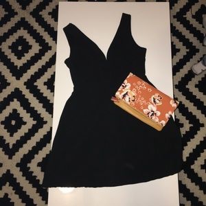 Black dress with deep V